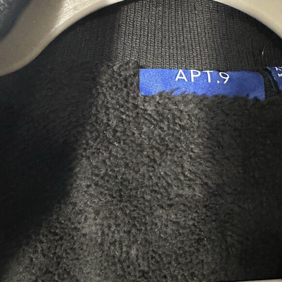Apt 9 Jacket Men’s Size XXL Black Knit Sherpa Bomber Full Zip W/Pockets Casual - Picture 7 of 15